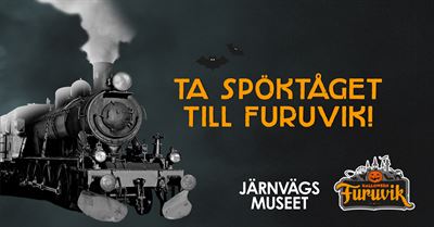 Spöktåg till Halloweenfirande på Furuviksparken.