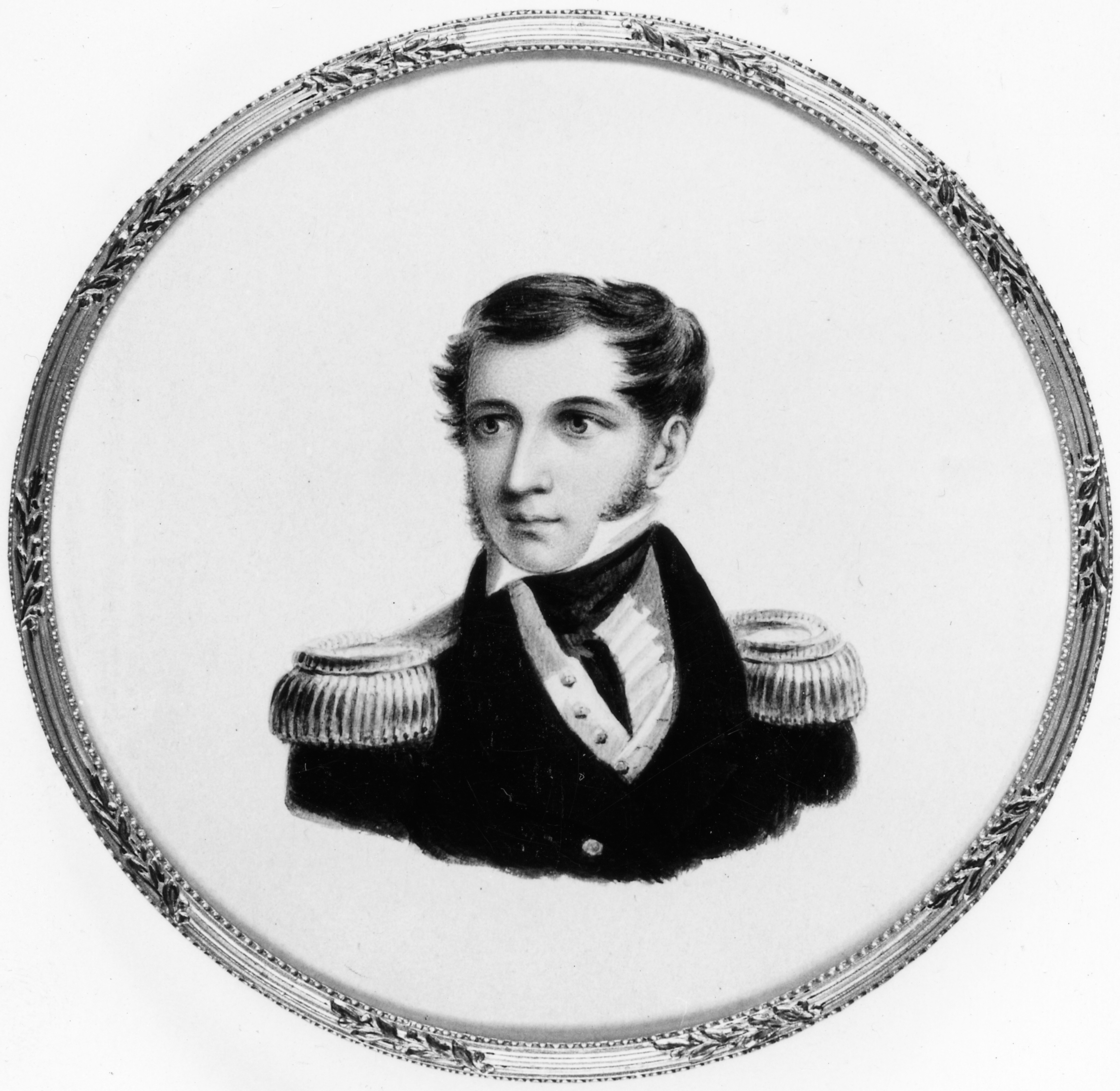 Rund porträttmålning med Adolf Eugène von Rosen, konstnär John Way. 