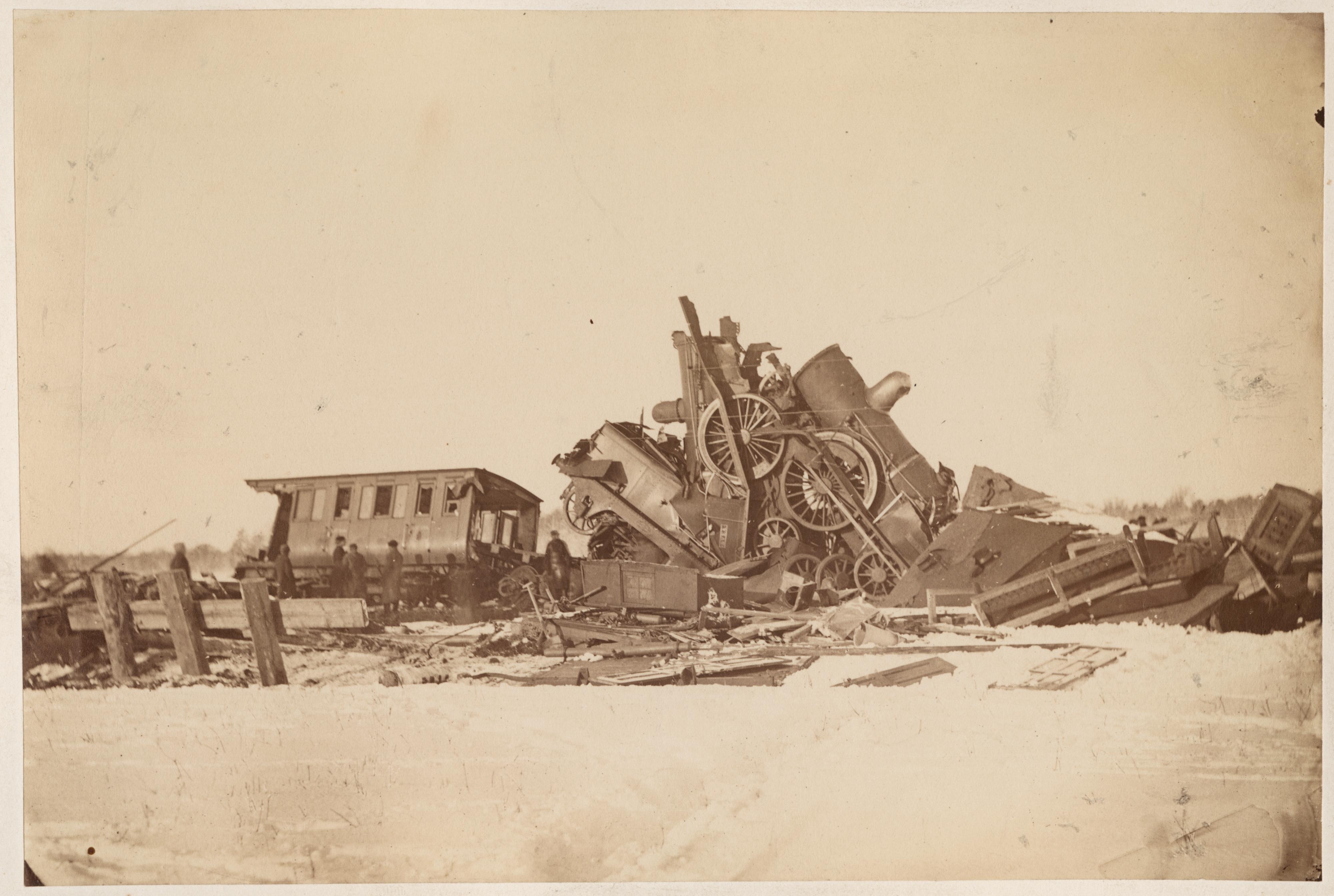 An old photograph taken from the scene of the accident.